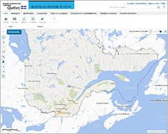 Carte interactive du Registre